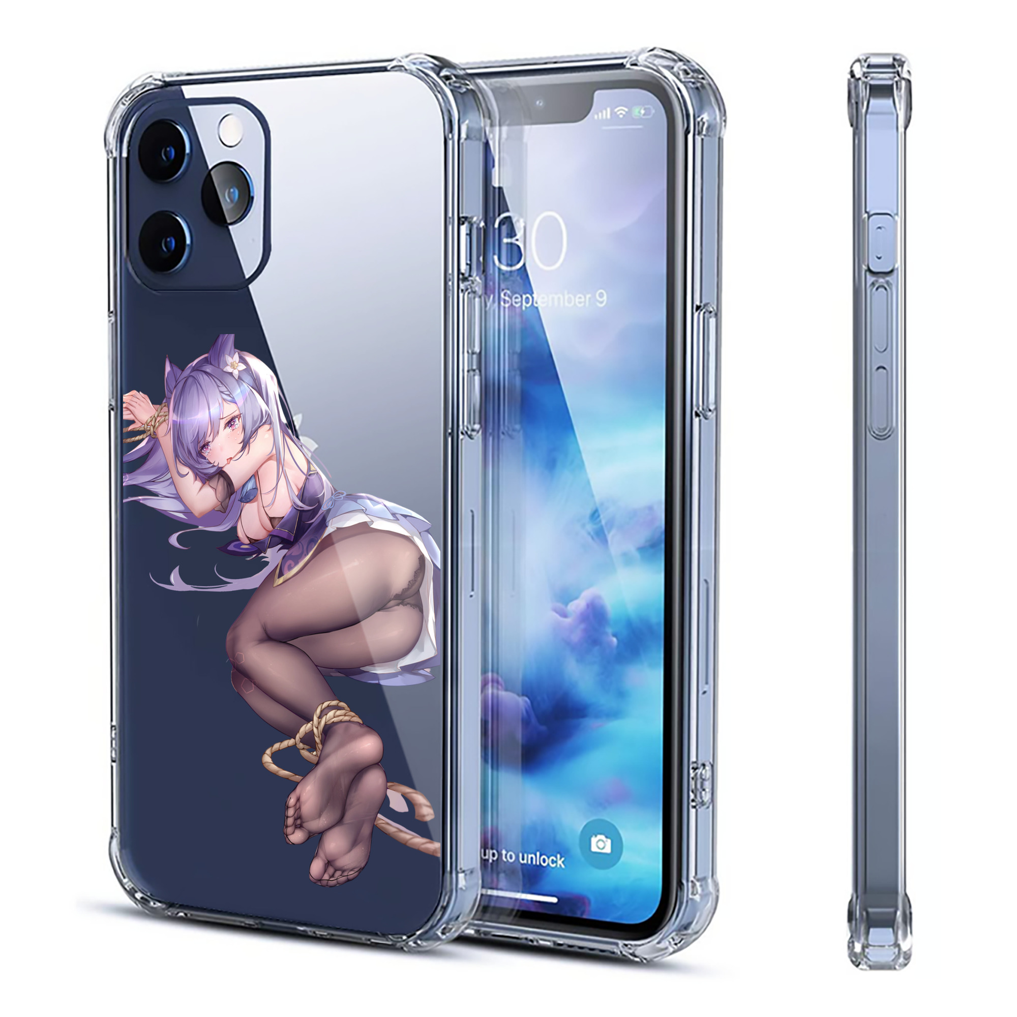 げんし神 刻晴 こくせい genshin Kokusei 【iPhone 12シリーズ対応】透明スマホケース（クリアソフトケース）